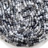 Natural Black Rutilated Quartz Gemstone Grade AA Micro Faceted Round 4MM 5MM Loose Beads 15 inch Full Strand (P55)