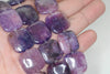 20X20mm Voilet Purple Lepidolite Gemstone Grade A Square Loose Beads 8 inch Half Strand (90188063-704B)