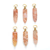 53X15MM Natural Sakura Agate Gemstone Perfume Bottle Pendant Bullet Point, Essential Oil Bottle Beads 1 Bead (80017255-P72)