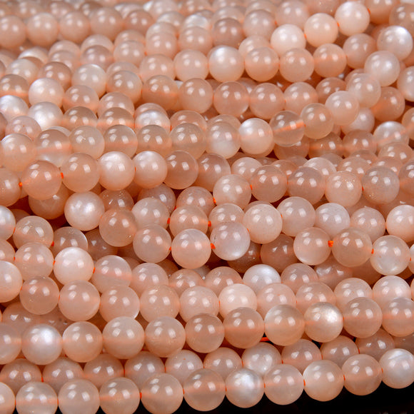 Natural Orange Moonstone Gemstone Grade AAA Round 4MM 5MM 6MM Loose Beads (D263)