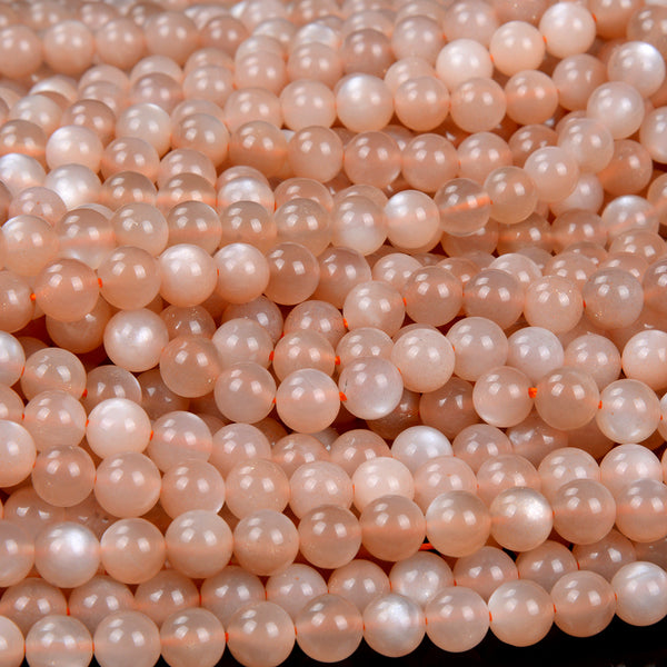 Natural Orange Moonstone Gemstone Grade AAA Round 4MM 5MM 6MM Loose Beads (D263)