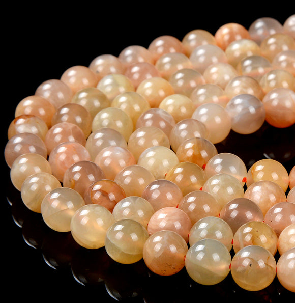 Natural Orange Moonstone Gemstone Grade AA Round 4MM 5MM 6MM 7MM 8MM 9MM 10MM Loose Beads (D301)