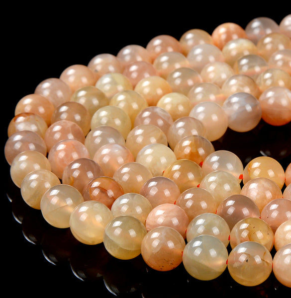 Natural Orange Moonstone Gemstone Grade AA Round 4MM 5MM 6MM 7MM 8MM 9MM 10MM Loose Beads (D301)