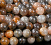 Natural Orange Black Sunstone Gemstone Grade AA Round 6MM 7MM 8MM Loose Beads (D255)