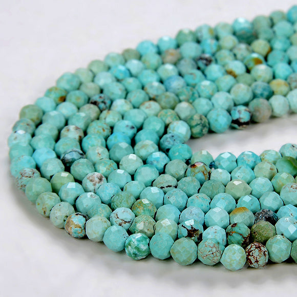 2MM Natural Turquoise Gemstone Grade AAA Micro Faceted Round Loose Beads 15 inch Full Strand (80008869-P13)