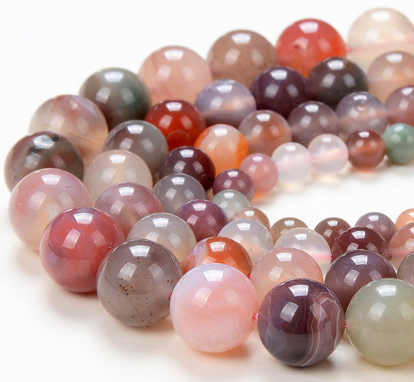 Natural Rainbow Chalcedony Agate Gemstone Grade AAA Round 4MM 6MM 8MM 10MM 11MM 12MM Loose Beads (D244)