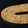4X3MM Natural Yellow Apatite Gemstone Grade AAA Micro Faceted Rondelle Loose Beads (P35)