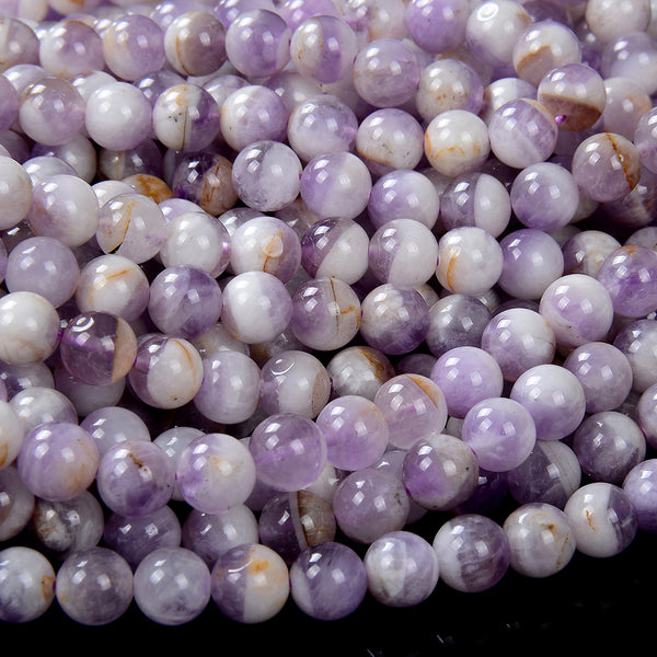 8MM Natural Flower Dream Amethyst Gemstone Grade AA Round Loose Beads (D209)