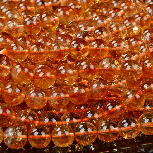 Natural Citrine Gemstone Grade AAA Round 4MM 5MM 6MM 7MM 8MM 9MM 10MM Loose Beads (D93)