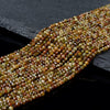 2MM Natural Green Garnet Gemstone Grade AA Micro Faceted Round Loose Beads 15 inch Full Strand (80017303-P76)