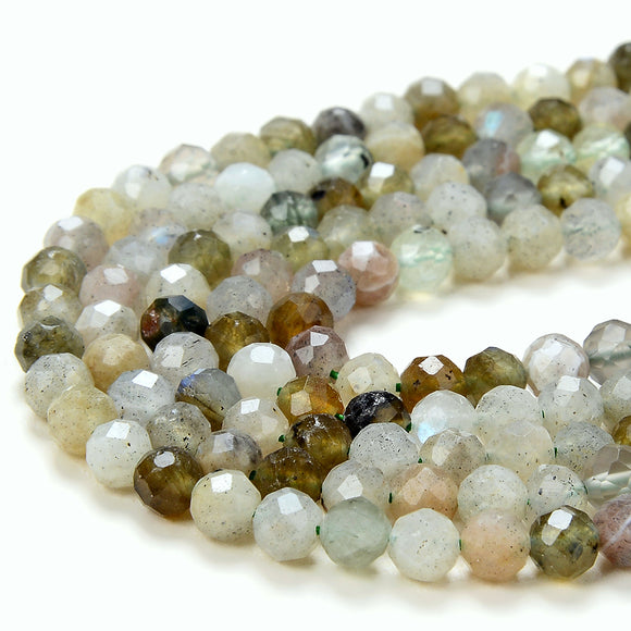 4MM Natural Labradorite Gemstone Grade A Micro Faceted Round Loose Beads 15 inch Full Strand (80016231-P51)