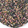 4X3MM Natural Multi Color Tourmaline Gemstone Grade AA Faceted Rondelle Loose Beads (D343)