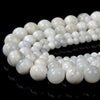 Silver White Moonstone Gemstone Grade AA Round 4MM 5MM 6MM 7MM 8MM 9MM 10MM Loose Beads (D91)