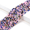 1-2MM Natural Multi Color Galaxy Mix Stones Gemstone Micro Faceted Round Loose Beads 15 inch Full Strand (80009393-P30)