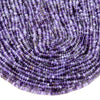 4X3MM Natural Amethyst Gemstone Grade A Bicone Faceted Rondelle Saucer Loose Beads 15.5 inch Full Strand (80015384-P46)