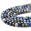 4MM Natural Dumortierite Gemstone Grade A Micro Faceted Diamond Cut Cube Loose Beads (P41)