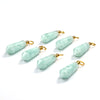 49X15MM Natural Green Moonstone Gemstone Perfume Bottle Pendant Faceted Point, Essential Oil Bottle Beads 1 Bead (80017246-P71)