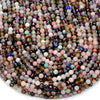 Natural Multi Color Mix Stones Gemstone Micro Faceted Round 5MM 6MM Loose Beads (P76)