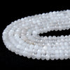 4X3MM White Jade Gemstone Grade AAA Faceted Rondelle Loose Beads 13.5 inch Full Strand (80009514-P38)
