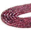3X1MM Natural Red Garnet Gemstone Grade AAA Bicone Faceted Rondelle Saucer Loose Beads 15.5 inch Full Strand (80009475-P34)
