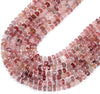 Natural Strawberry Lepidocrocite Quartz Gemstone Grade AAA Faceted Rondelle 7X4MM 8X5MM Loose Beads (D348)