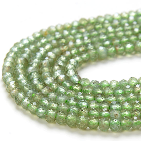 3X2MM Natural Green Apatite Gemstone Grade AAA Micro Faceted Rondelle Loose Beads 15 inch Full Strand (80016386-P61)