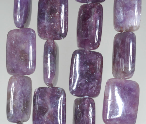 20X15mm Lavender Purple Lepidolite Gemstone Grade A Rectangle Loose Beads 7.5 inch Half Strand (90187891-667)