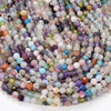Natural Galaxy Mix Stones Multi Color Gemstone Grade Micro Faceted Round 3-4MM 4-5MM Loose Beads 15 inch Full Strand (P30)