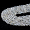 4X2MM Natural White Topaz Gemstone Grade AAA Bicone Faceted Rondelle Saucer Loose Beads 15.5 inch Full Strand (80009455-P34)