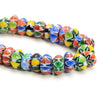 10-12MM Nepal Handmade Glass Rondelle Disk Colorful Glass Chevron 50-53 Beads (80007205-A247)