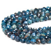 4MM Natural Deep Blue Apatite Gemstone Grade A Micro Faceted Round Loose Beads 15 inch Full Strand (80009432-P32)