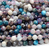 7MM Natural Multi Color Mix Stones Gemstone Micro Faceted Round Loose Beads (P75)