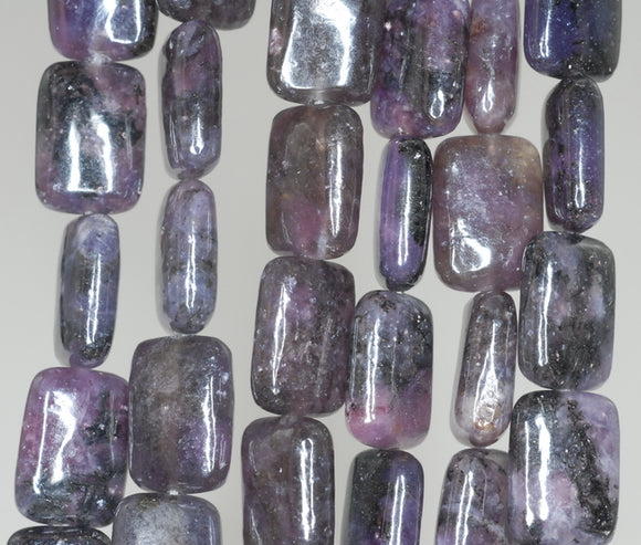 14X10mm Dark Purple Lepidolite Gemstone Grade AB Rectangle Loose Beads 7.5 inch Half Strand (90187879-664)