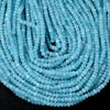 4X3MM Aqua Blue Jade Gemstone Grade AAA Faceted Rondelle Loose Beads 13.5 inch Full Strand (80009516-P38)