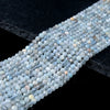 Natural Aquamarine Gemstone Grade A Micro Faceted Round 2MM 4MM Loose Beads 15 inch Full Strand (P52)
