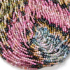 3MM Natural Multi Color Tourmaline Gemstone Micro Faceted Round Loose Beads 15 inch Full Strand (80016225-P50)