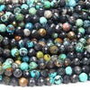 Natural Turquoise Gemstone Grade A Micro Faceted Round 4MM 5MM 6MM Loose Beads (P67)