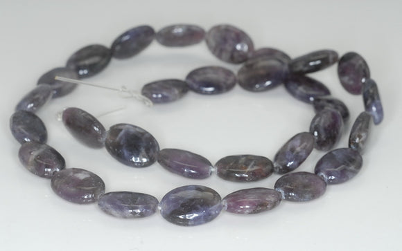 14X10mm Purple Lepidolite Gemstone Grade A Oval Loose Beads 7.5 inch Half Strand (90187928-659)
