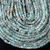 4MM Natural Amazonite Gemstone Grade A Micro Faceted Diamond Cut Cube Loose Beads (P41)