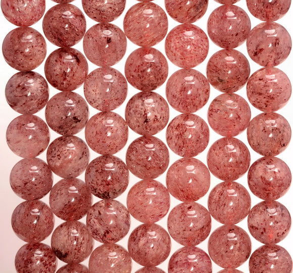 10mm Strawberry Lepidocrocite Quartz Gemstone Grade AAA Round Loose Beads 15.5 inch Full Strand (80007518-A263)
