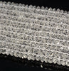 8X3mm Clear Quartz Rock Crystal Gemstone Grade AAA Faceted Rondelle Saucer Loose Beads 15 inch Full Strand (90187606-701 A)