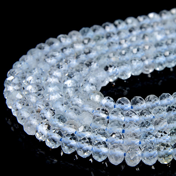 4X3MM Natural Topaz Gemstone Grade AAA Micro Faceted Rondelle Loose Beads (P68)