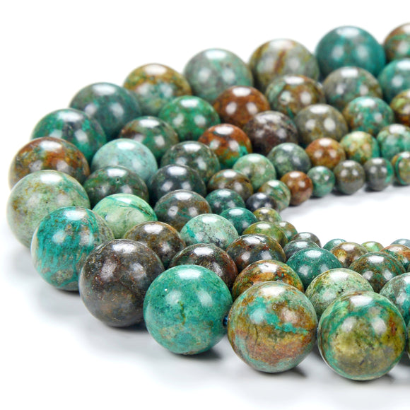 Natural Shattuckite Chrysocolla Gemstone Grade AA Round 3MM 4MM 5MM 6MM 7MM 8MM 9MM 10MM 11MM 12MM Loose Beads (D295 D296)