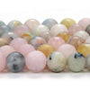 Natural Matte Morganite Gemstone Grade A Round 5MM 6MM 8MM Loose Beads (D409)