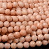 Natural Peach Feldspar Sunstone Gemstone Grade A Round 5MM 6MM 7MM 8MM Loose Beads (D308)