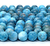Natural Matte Apatite Gemstone Grade AA Round 4MM 5MM 6MM 7MM 8MM 9MM 10MM 11MM 12MM Loose Beads (D337 D338)