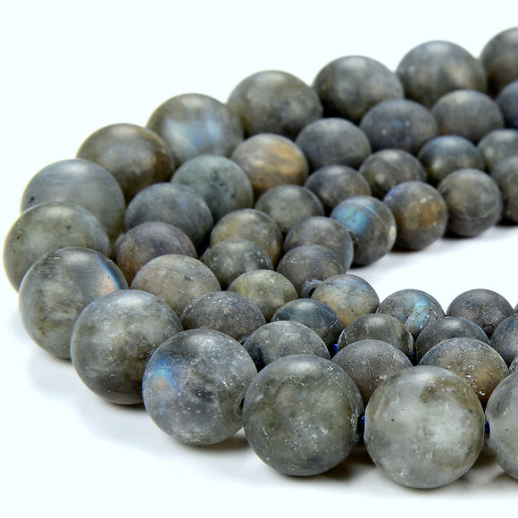 Natural Matte Labradorite Gemstone Grade A Round 4MM 5MM 6MM 7MM 8MM 9MM 10MM 11MM 12MM 13MM 14MM Loose Beads (D380)