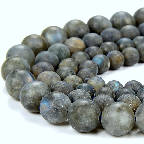 Natural Matte Labradorite Gemstone Grade A Round 4MM 5MM 6MM 7MM 8MM 9MM 10MM 11MM 12MM 13MM 14MM Loose Beads (D380)
