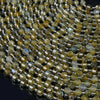 6MM Natural Yellow Labradorite Gemstone Faceted Prism Double Point Cut Loose Beads (D342)