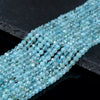 3-4MM Natural Aqua Apatite Gemstone Grade AAA Micro Faceted Round Loose Beads 15 inch Full Strand (80016213-P49)